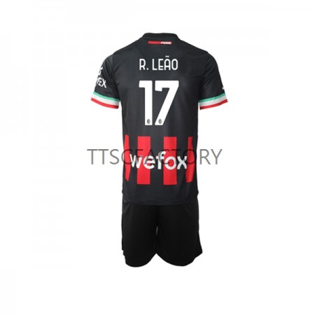 Billiga Fotbollströjor AC Milan Rafael Leao 17 Barn Hemma tröja 2022/23 Kortärmad